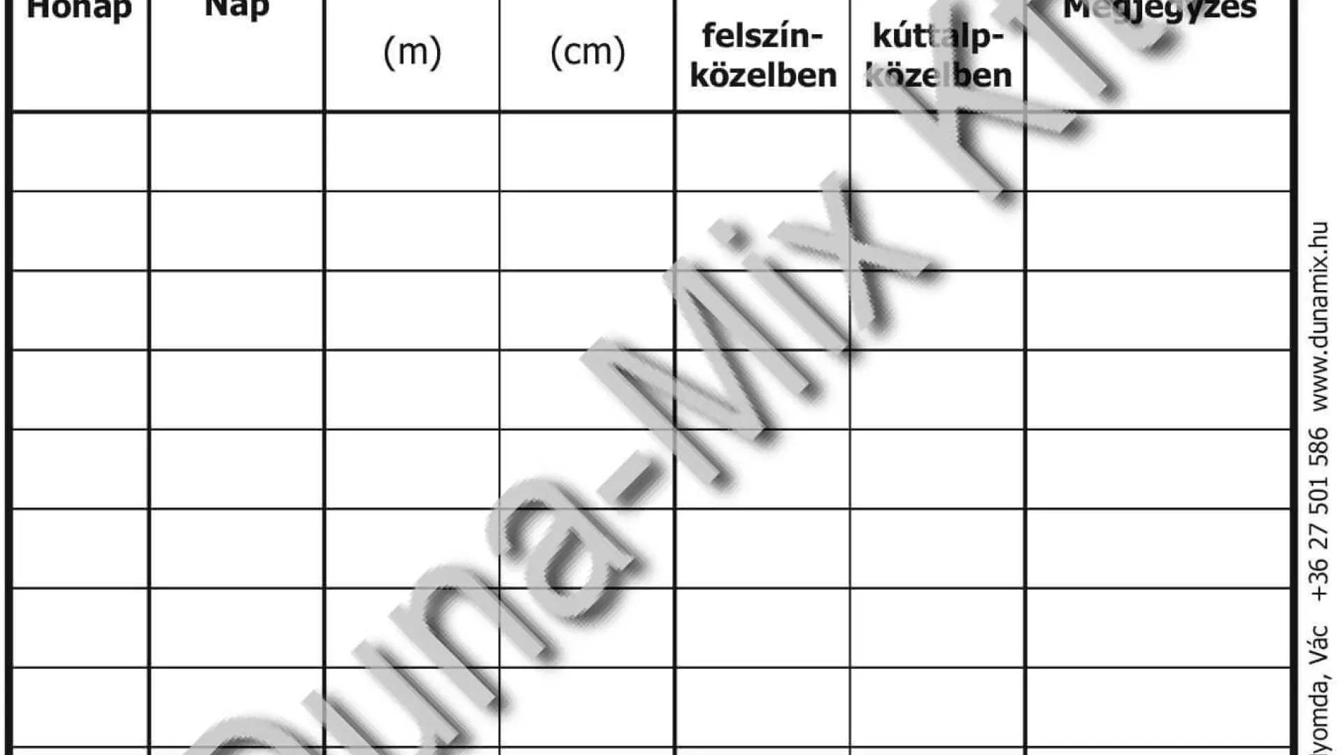 Észlelési napló kutakra (25 lapos)